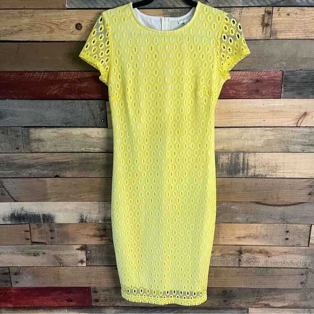 Bisou Bisou Yellow Lace Sheath Dress